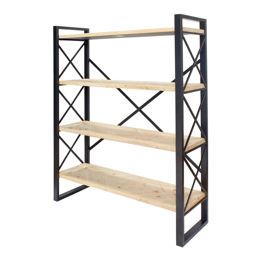 Grey 4 Shelf Standard Bookcase L365