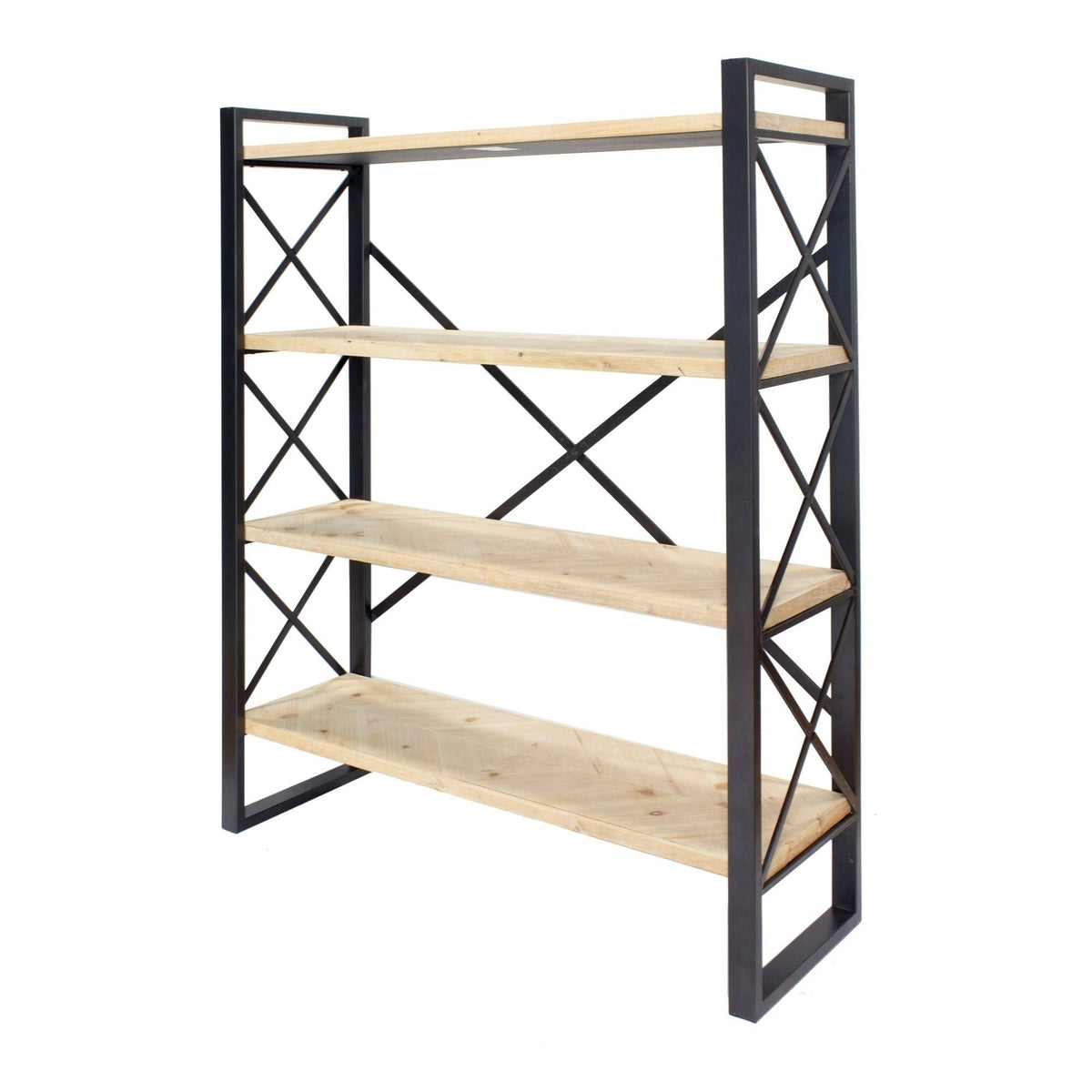 Grey 4 Shelf Standard Bookcase L365