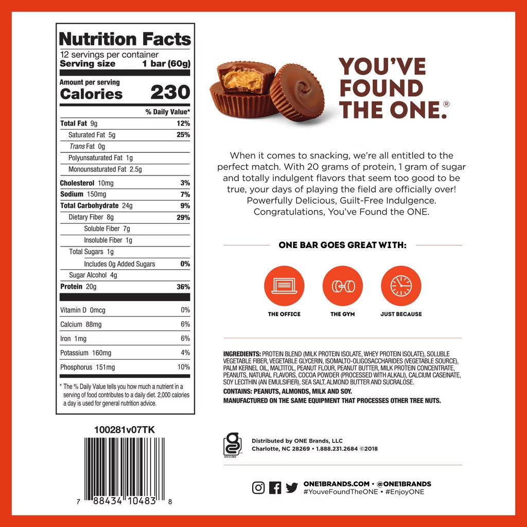 Peanut Butter Cup Protein Bar, 20g Protein, 12 Count A862