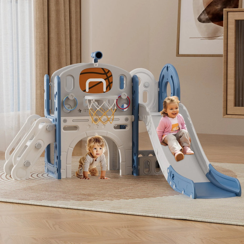 7 in 1 Toddler Slide Set with Basketball Hoop and Ball A2584