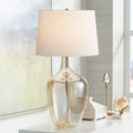 Glass Table Lamp with Off-White Shade P64002