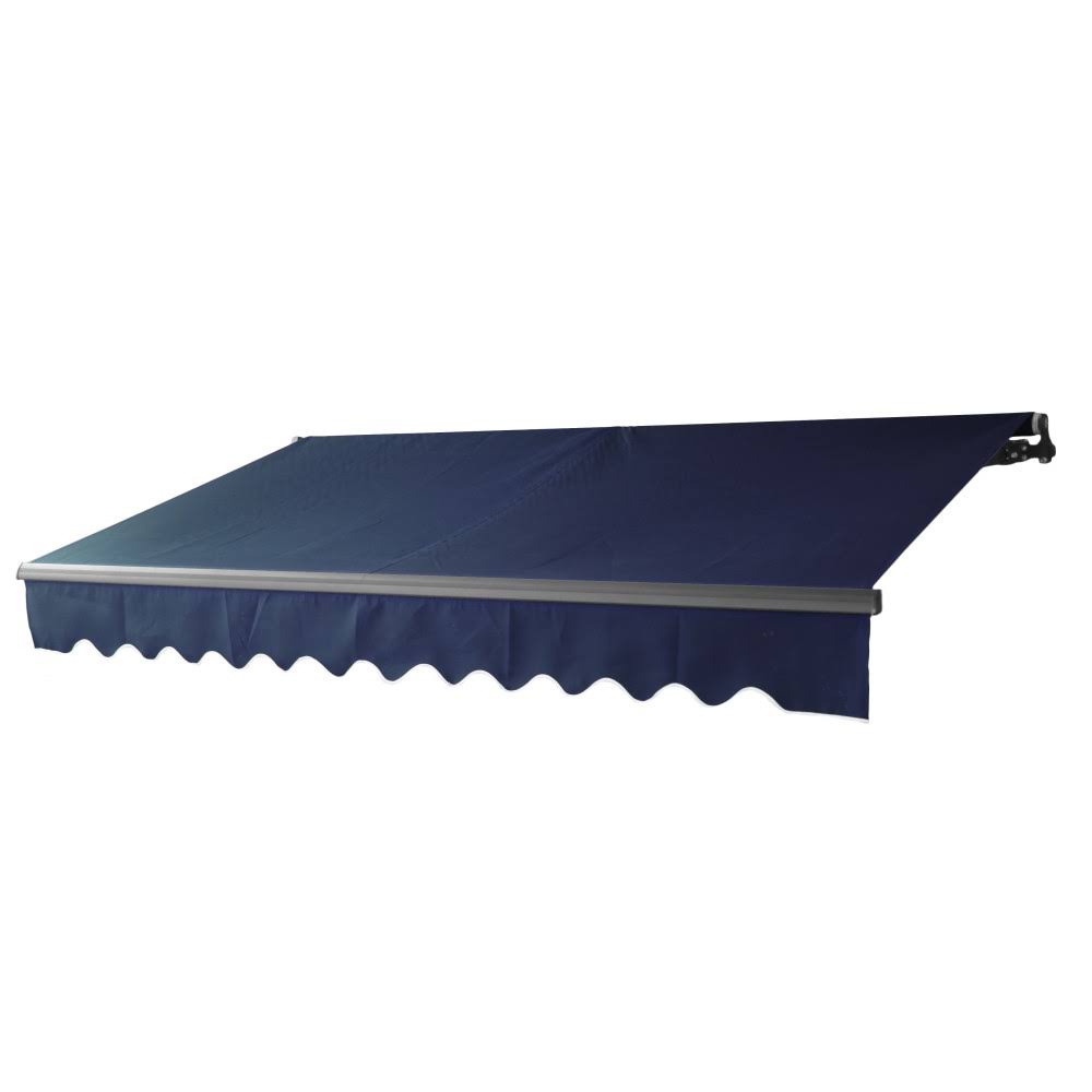 13 x 10 ft. Black Frame Retractable Patio Canopy Awning Blue W161614