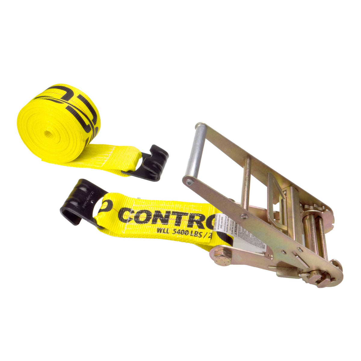 Yellow Ratchet Strap with Flat Hooks C43042