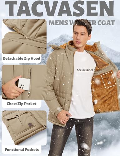 Men's Winter Hooded Water Repellent Windproof Thicken Parka Ski Coat Y64715