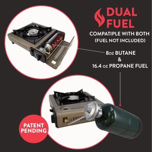 Dual Fuel Portable Camping Stove with Carrying Case E566021