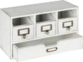White Wooden Desktop Organizer with 4 Drawers Pack of 2 W1764