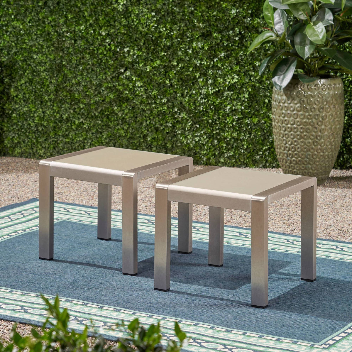 2pk Aluminum Patio Side Table F553622