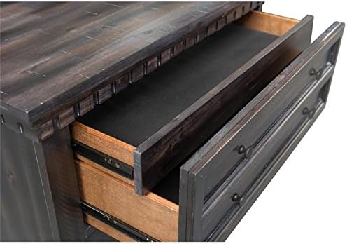 Solid Acasia Wood Nightstand in Smokey Gray Oak C4263