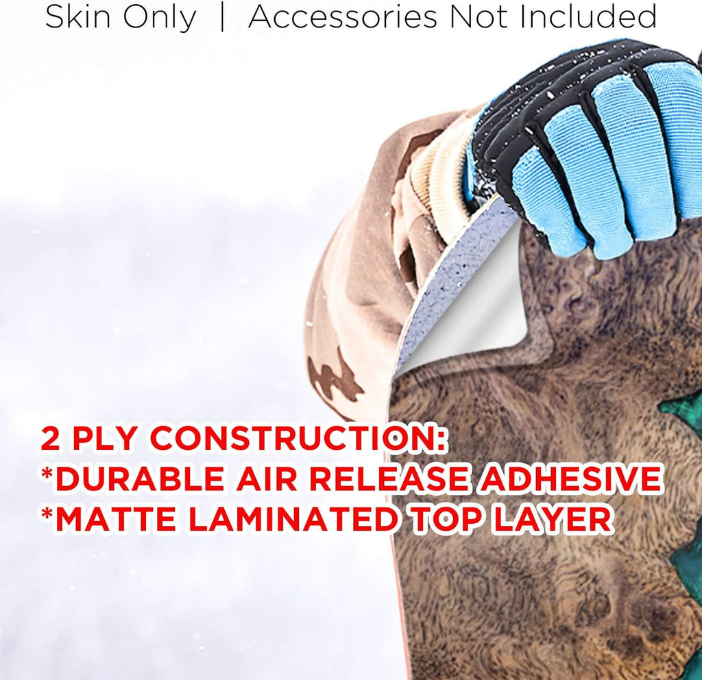 Aqua Resin Wood Snowboard Wrap Sticker Skin Cover S782649