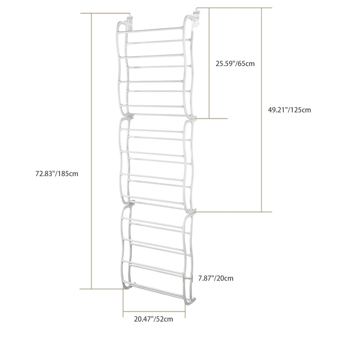 White 12-Tier Wall Hanging Shoe Organizer Y61812