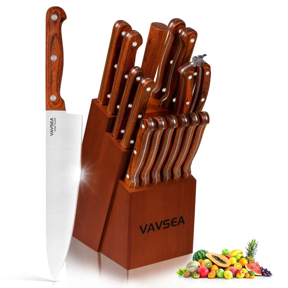 16 Pieces Stainless Steel Knife Block Set S750482