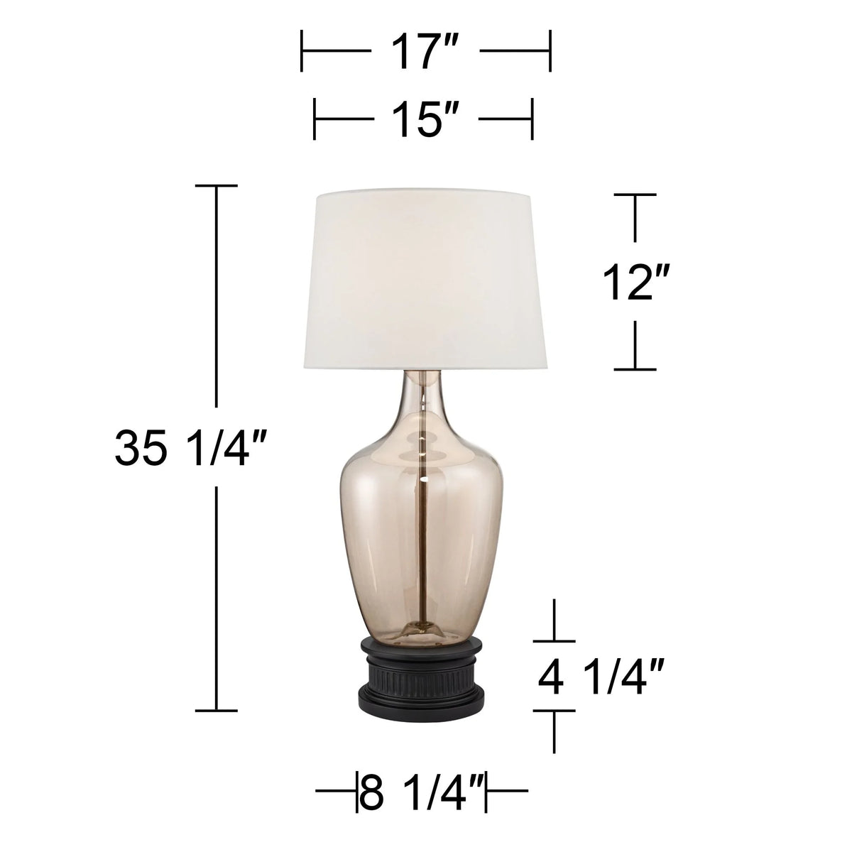 Glass Table Lamp with Off-White Shade P64002