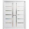 Sliding French Double Pocket Doors 48 x 84 inches Solid Wood Interior Doors I73903
