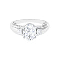 925 Sterling Silver Oval Zircon Engagement Ring T694