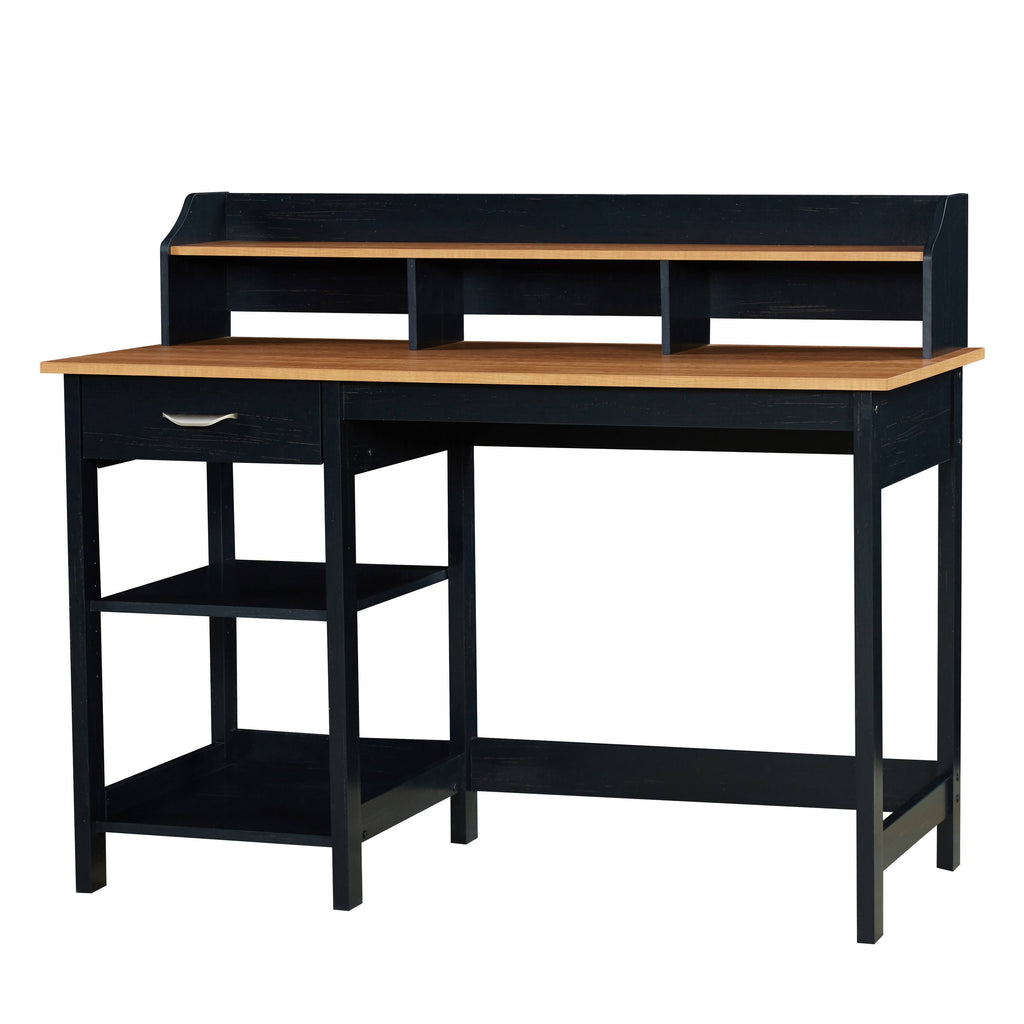 Gray Oak Writing Desk with Hutch O35275
