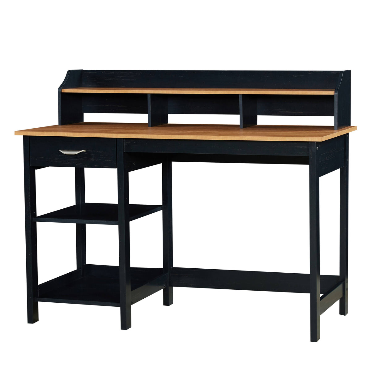 Gray Oak Writing Desk with Hutch O35275