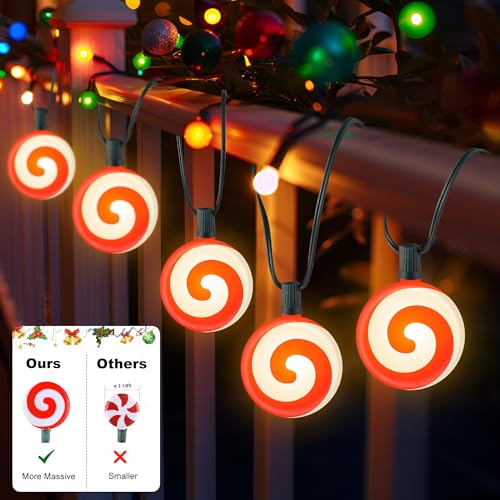 Red 10 LED Peppermint String Lights with Stakes O6296