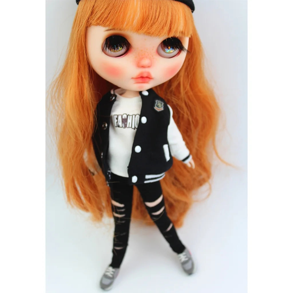 Casual Skinny Ripped Pants for 12'' Blythe Doll G2539