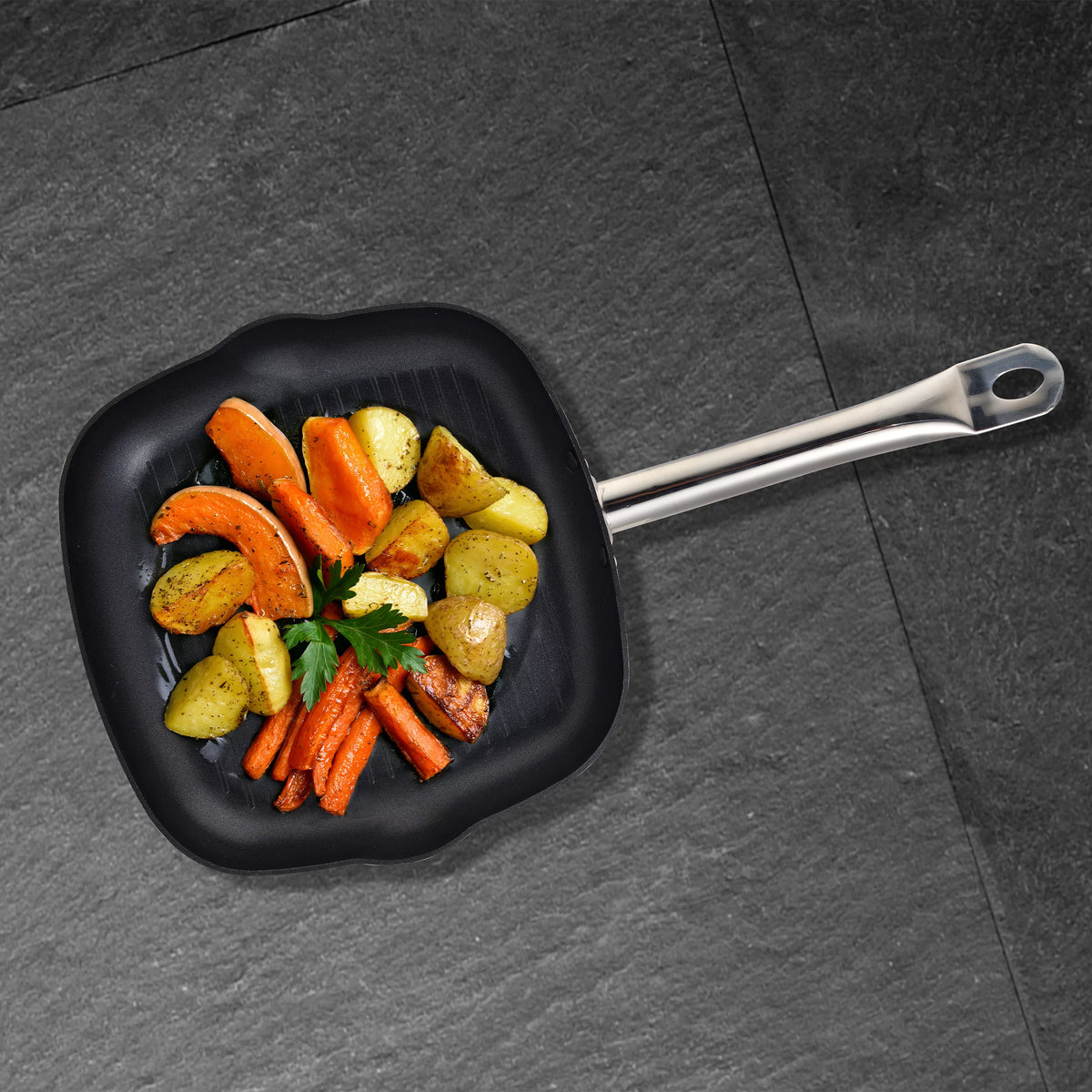 11" Black Cast Aluminum Non Stick Grill Pan W6033