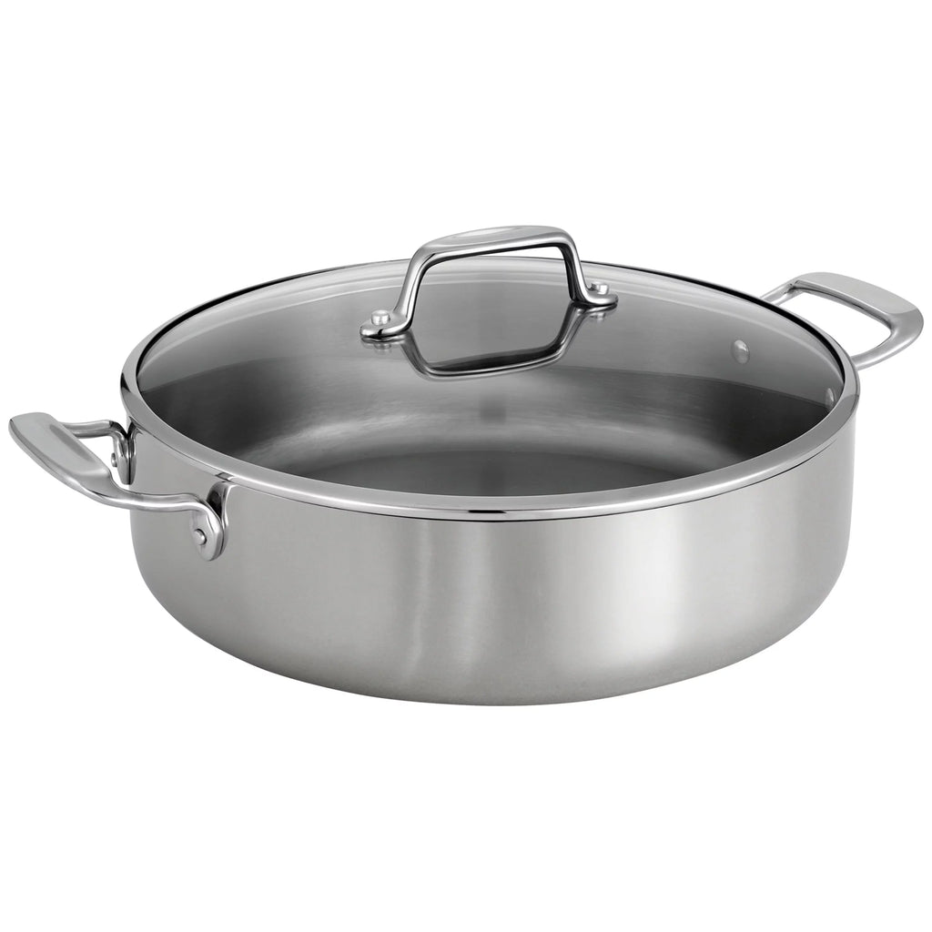 6 Qt Covered Stainless Steel Braiser Pan O75865