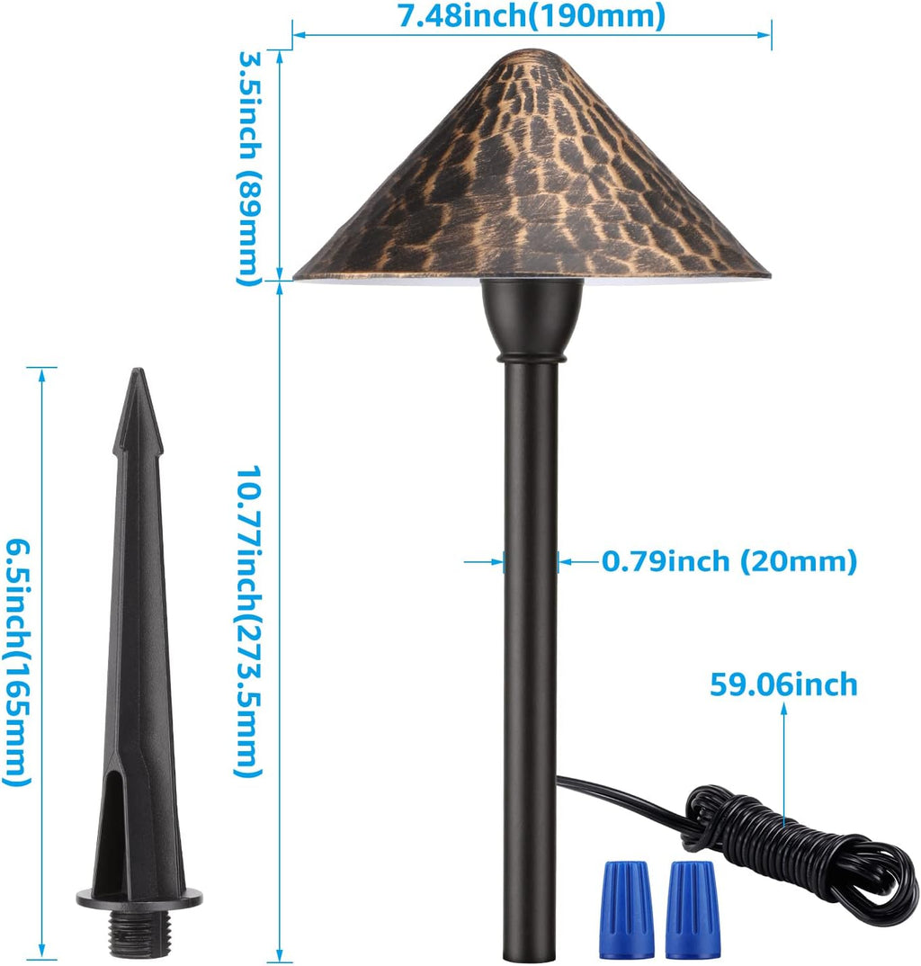 4 Pack Retro Bronze Aluminum LED Pathway Lights M411