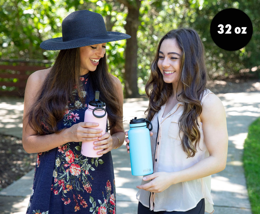 32 oz Stainless Steel Water Bottle with Straw Lid H179