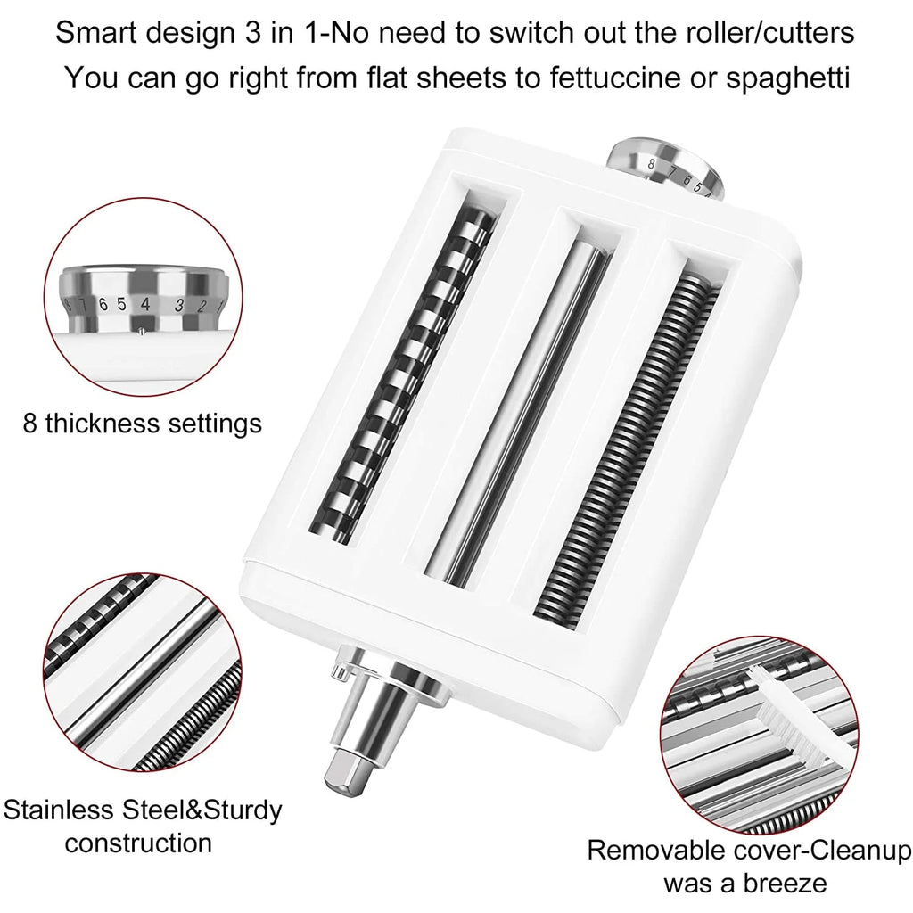 3 in 1 Pasta Maker Attachment Set with Roller and Cutters T3584