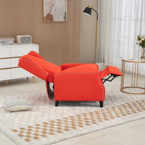 Red Adjustable Wingback Recliner Chair W648534