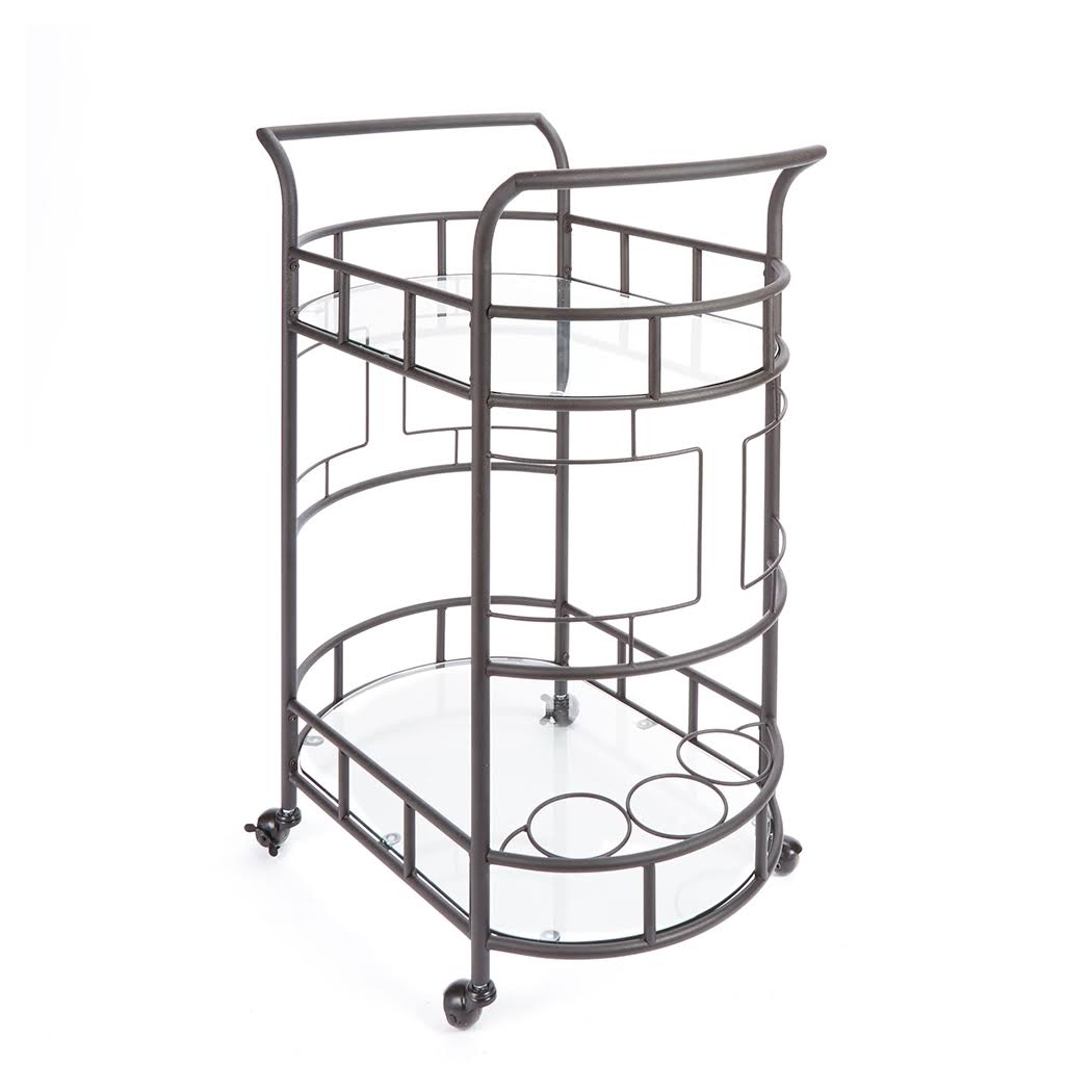 Hammered Bronze 2-Tier Serving Cart C937998