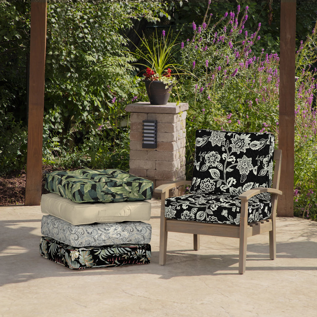 PolyFill Outdoor Deep Seating Cushion Set, 24 x 24, Water Repellant, Fade Resistant, Tufted E780488