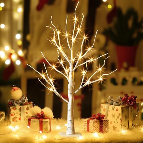 108 Led 8 Modes Lighted Birch Tree Y70122