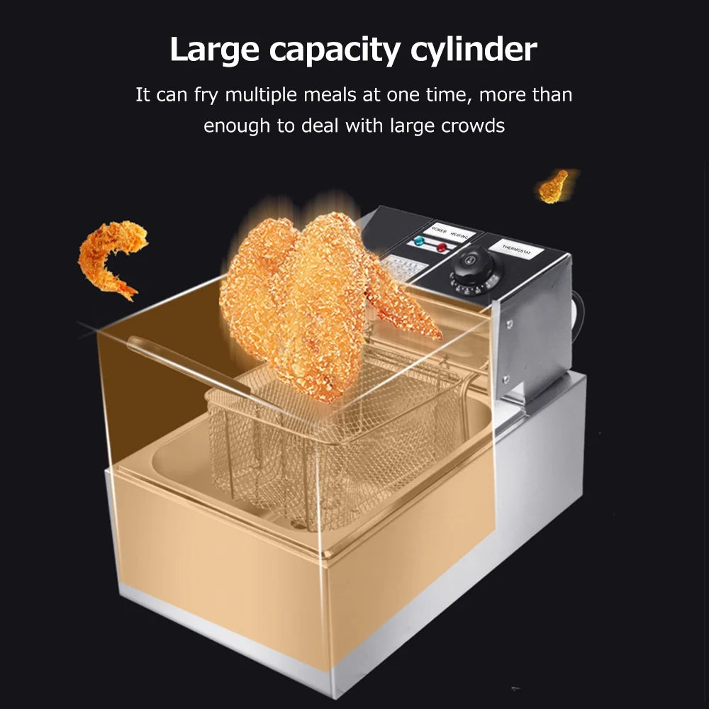 6L Stainless Steel Electric Deep Fryer W577