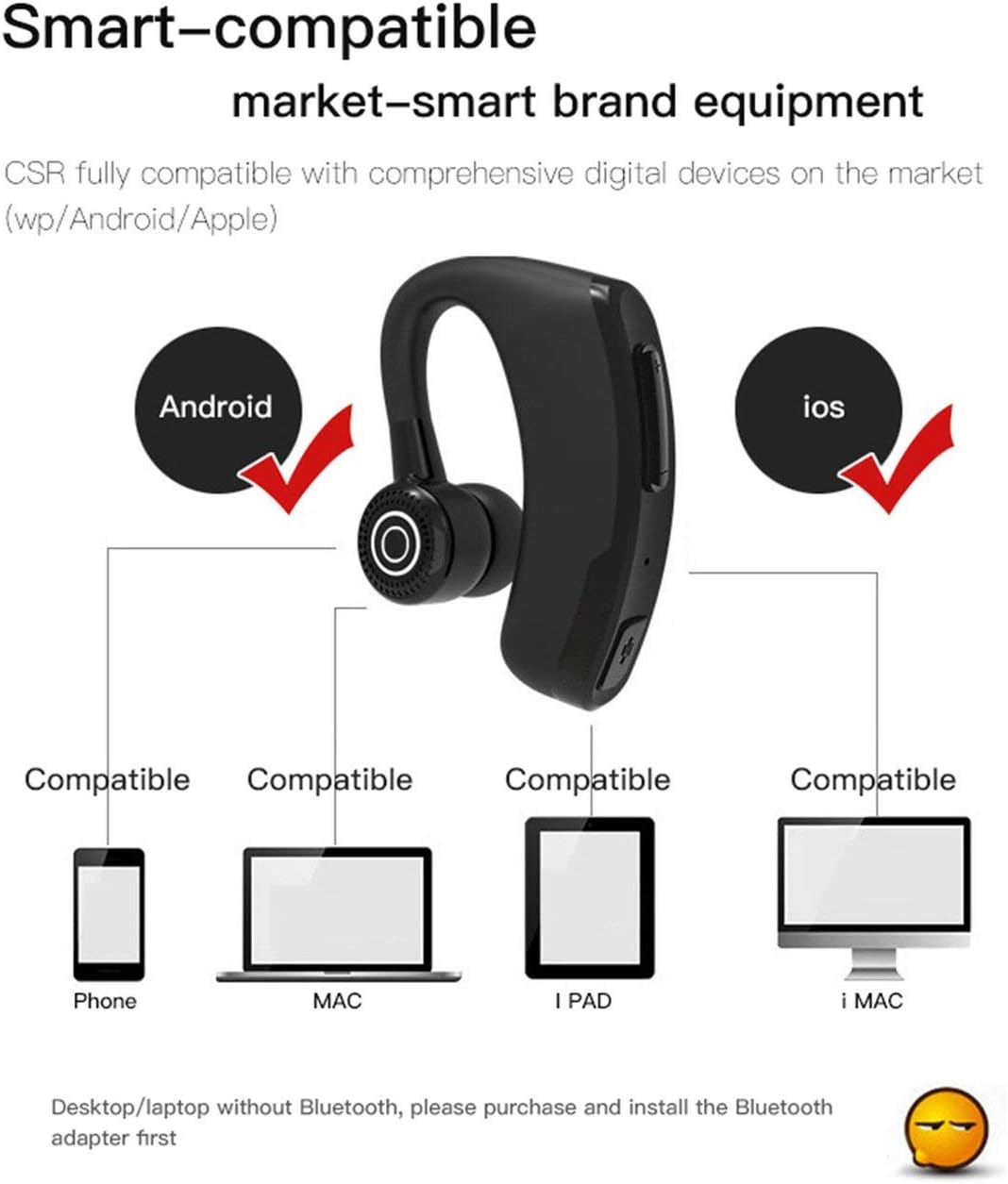 Bluetooth Wireless Headphones with Mic 12 Hour Noise Cancelling Z9479