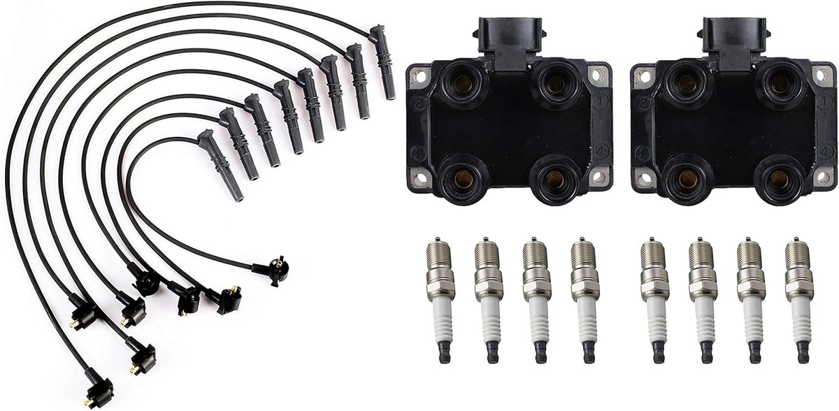 Set of 8 Ignition Coil Pack 8 Spark Plug 8 Wireset Tune Up Kit for Ford 4.6L X2601