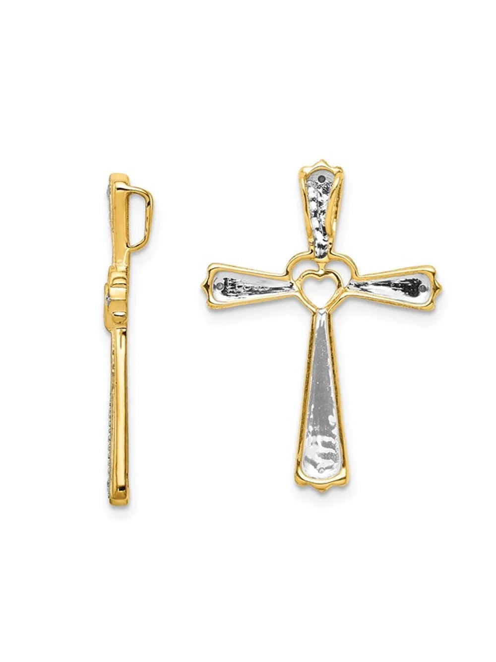 10K Yellow Gold Cross Pendant Necklace with Chain and Diamond Accent Z92809