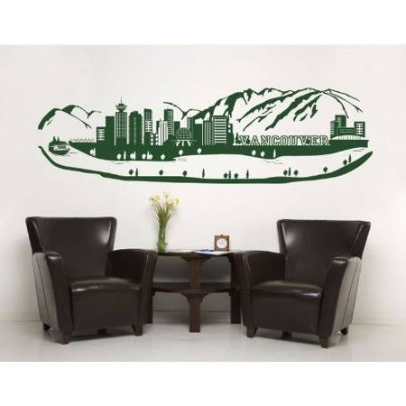 Light Blue 79in x 23in City Skyline Wall Decal Q5970