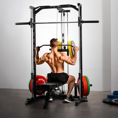 Smith Machine Power Rack with LAT-Pull Down System S3049