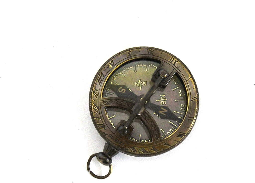 Engravable Brass Pocket Sundial Compass D938550