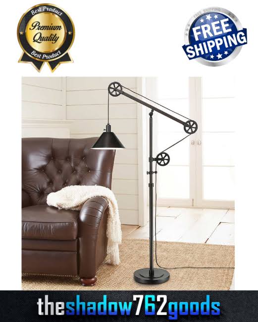 Blackened Bronze Floor Lamp with Pulley System J77084