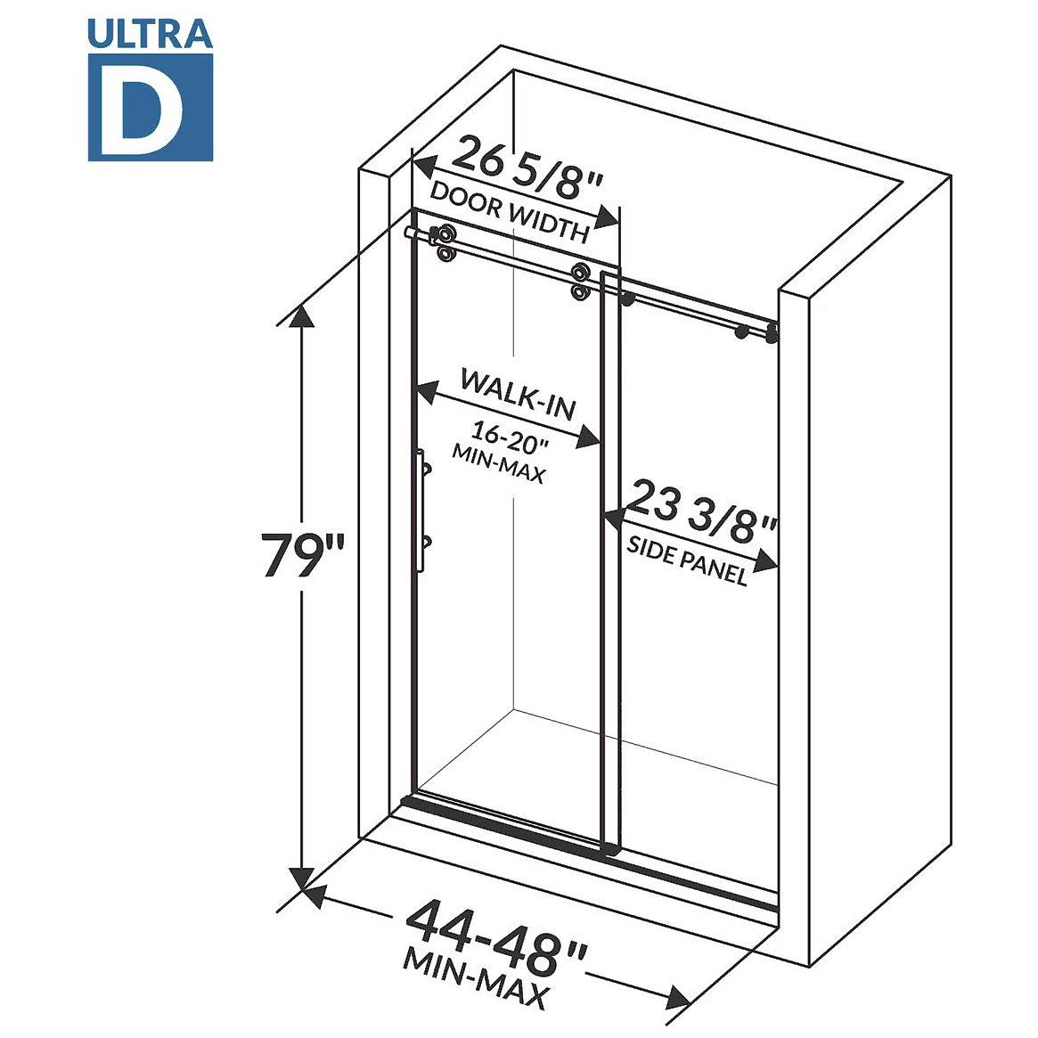 Brushed Nickel Sliding Shower Door with Stationary Panel G706095