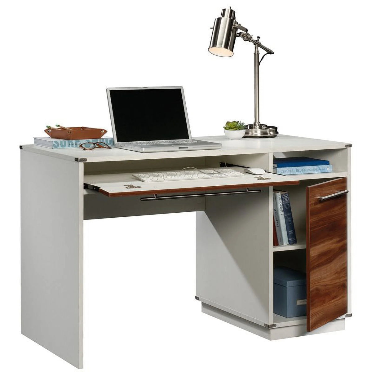 Pearl Oak Single Pedestal Computer Desk H880