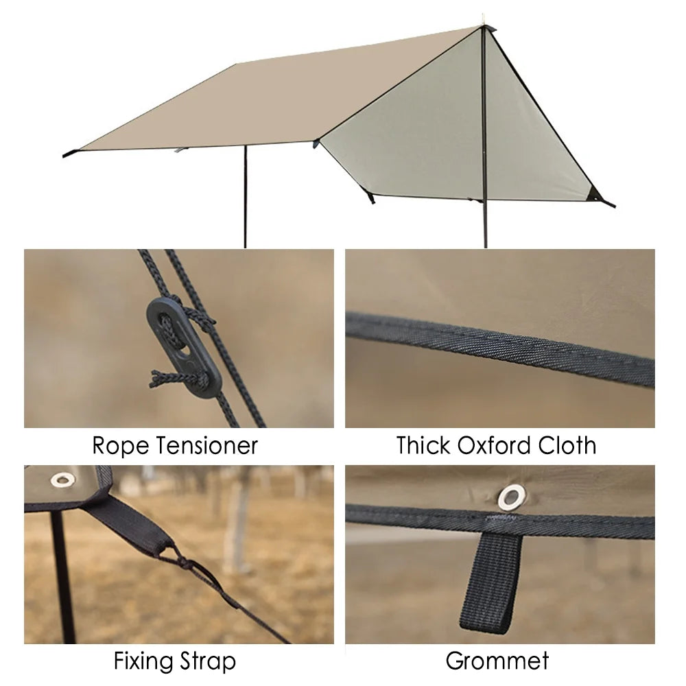 Waterproof Camping Tarp with Poles C564