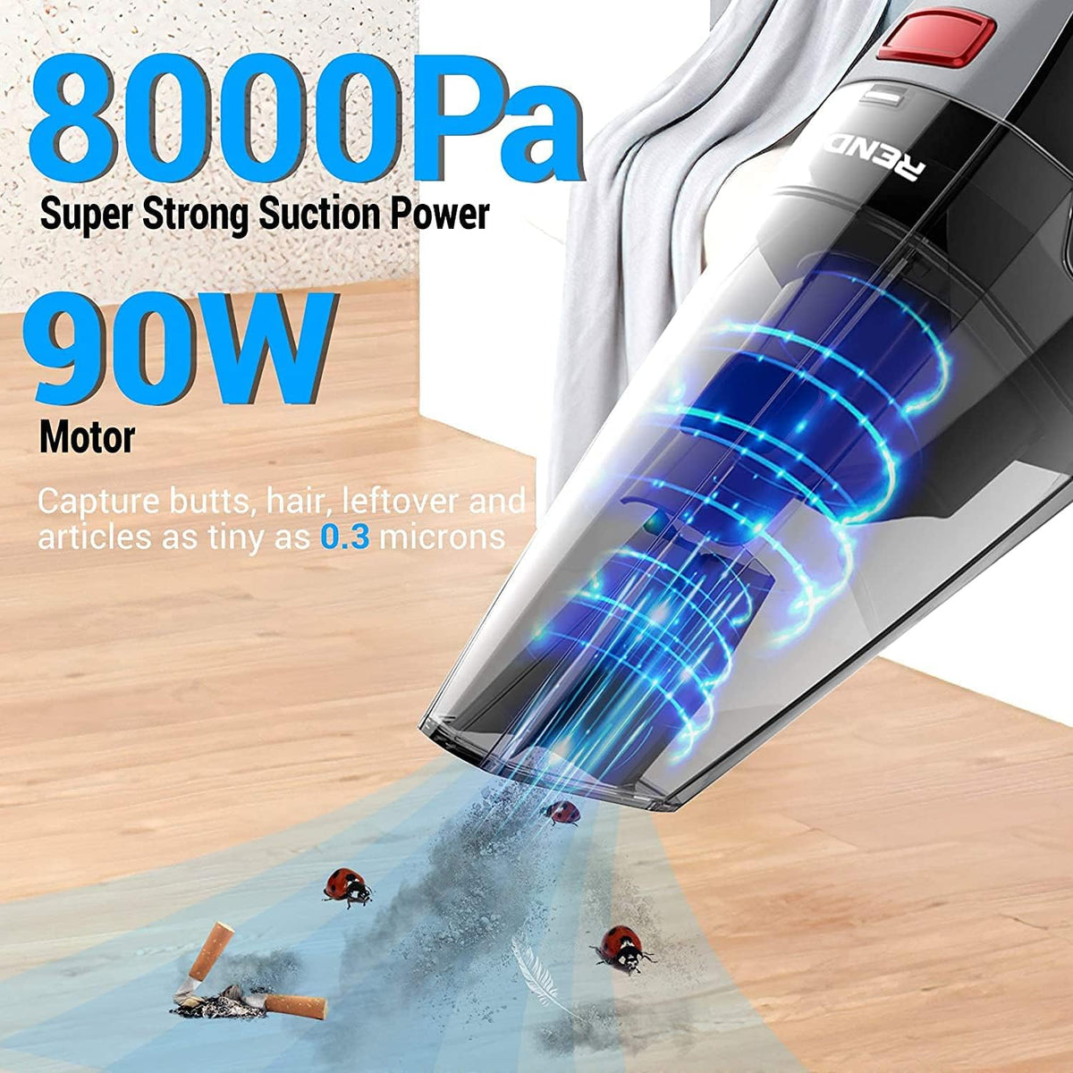 Handheld Cordless Vacuum Cleaner with Rechargeable Battery & Washable Filter Y45735