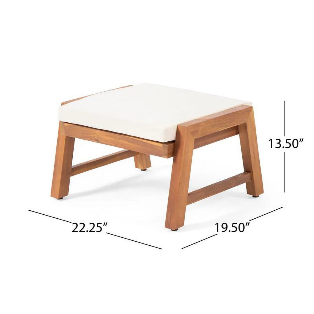 Teak Cream Acacia Wood Club Chair Set of 2 D6100