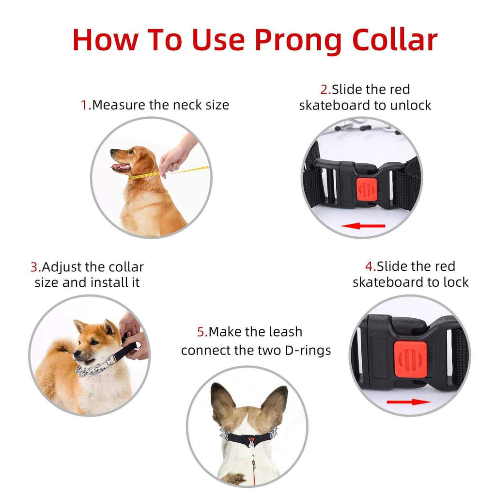 Dog Training Collar, No Pull Prong Collar for Large Dogs T977