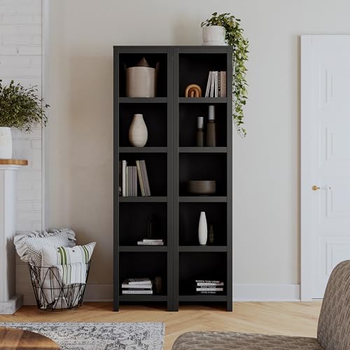 White 6-Tier Bookcase with 2 Adjustable Shelves R859