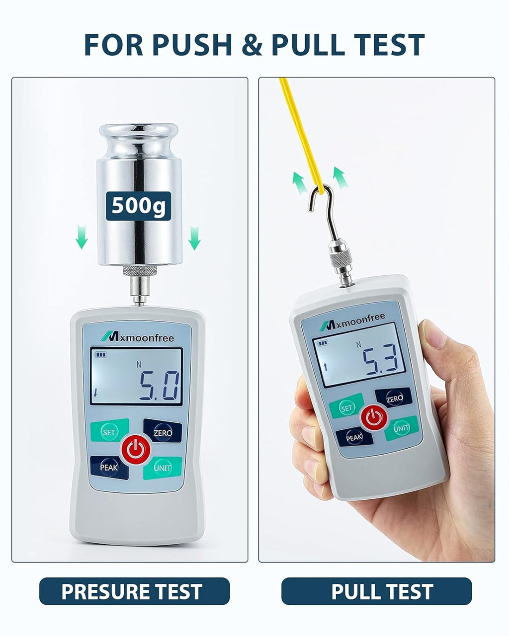 300N Digital Force Gauge Push Pull Force Meter with Storage Case Q2458