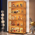 5 Tier Bamboo Display Cabinet with Acrylic Glass Door K686