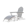 White and Driftwood Gray 2-Piece Plastic Folding Adirondack Chair L415935