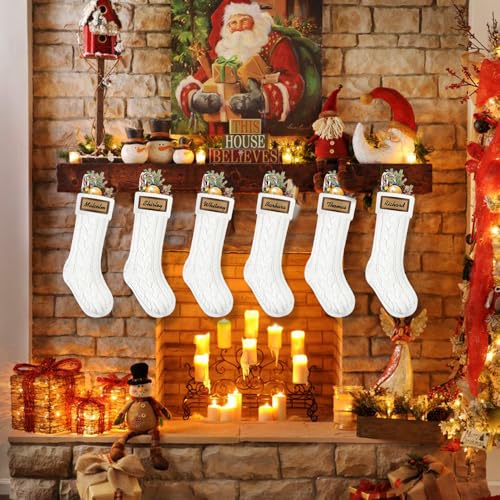 6 Pack 18in Large Knitted Christmas Stocking Set U42935